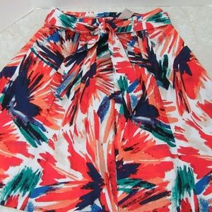 Ann Taylor Sz 2 Womens Skirt Bold Floral Lined New